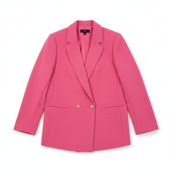 Talbots Jackets & Blazers - Talbots Double Breasted Blazer Pink Stretch Cotton Blend Gold Button Size 14